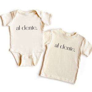 Al Dente Italian Pasta Lovers & Foodie Baby Shower Gift, Cute Infant Jumper, Gender Neutral Kid, Toddler, Modern Youth T-Shirt image 1