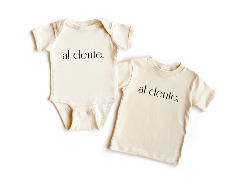 Al Dente Italian Pasta Lovers & Foodie Baby Shower Gift, Cute Infant Jumper, Gender Neutral Kid, Toddler, Modern Youth T-Shirt image 1