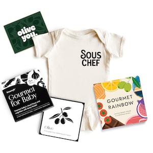 Sous Chef Baby Gift Box Gender Neutral Baby Shower Gift Pregnancy Announcement New Parent Unique Foodie Culinary Present Sensory Toys