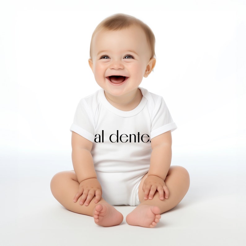 Al Dente Italian Pasta Lovers & Foodie Baby Shower Gift, Cute Infant Jumper, Gender Neutral Kid, Toddler, Modern Youth T-Shirt image 4