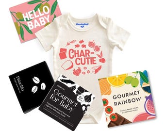 Charcuterie Baby Shower Gift Set: Personalized Foodie Cheese Bundle for Newborns