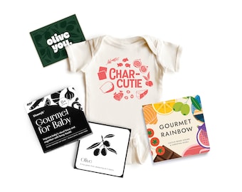 Coffret charcuterie pour bébé Cadeau de baby shower neutre en termes de genre Faire-part de grossesse Nouveau parent Cadeau culinaire unique pour gourmets Jouets sensoriels