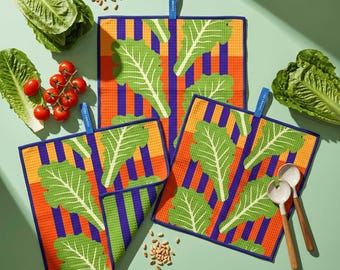 Baby & Kid Reusable Clean-Up Cloths Romaine Pattern 12x12 3-Pack