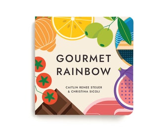 Rainbow Gourmet Board Book Poems About Color & Food Facts for Early Reader Babies 0-12M Toddlers 1-4 Preschool Teacher Must Have