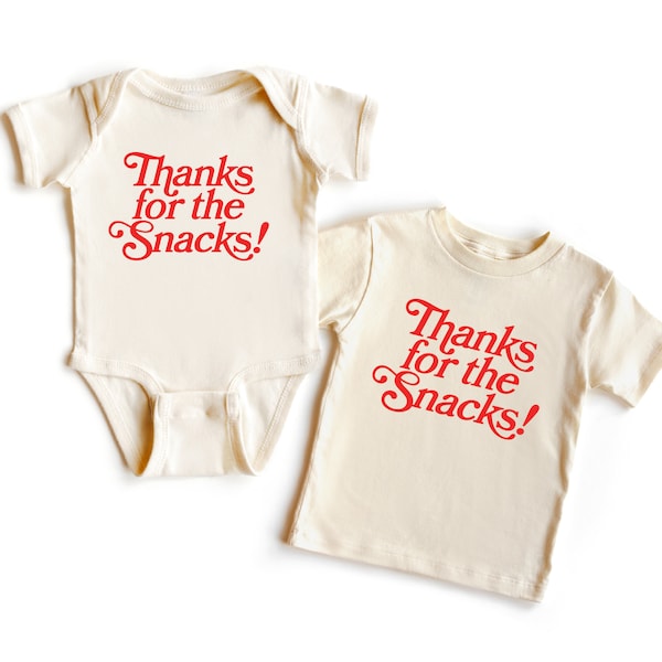 Thanks for the Snacks! Baby Bodysuit Pajamas Cotton Short Sleeve One Piece Jumpsuit Gender Neutral Newborn Pregnancy Announcement