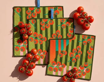 Baby & Kid Reusable Clean-Up Cloths Tomato Pattern 12x12 3-Pack