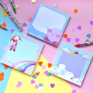 Kirby Cute memo notepad. Notebook, cute stationery supplies.