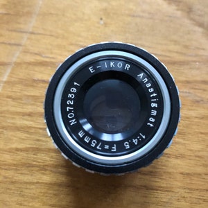 E-Ikor Anastigmat 75mm f4,5 Vergrößerte Linse