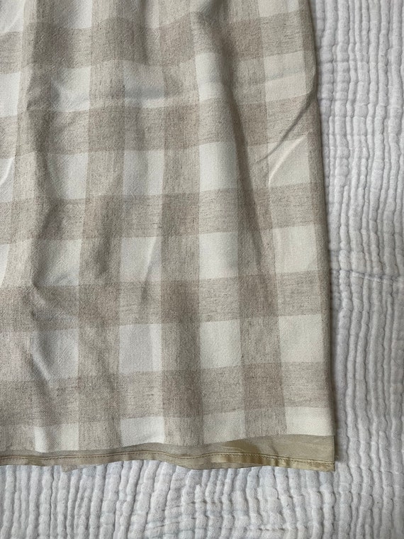 White and Tan Gingham skirt- VINTAGE size 8 - image 3