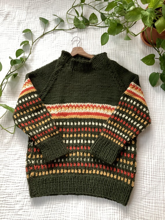 Handmade vintage sweater-see dimensions-fits like 