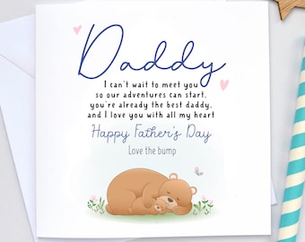 Fathers day from bump card, dad to be fathers day card, Fathers day gift