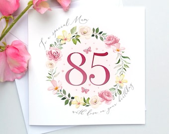 85th Birthday Card Mum, 85th Card Nan, 85th Birthday Grandma, Wife, Sister, Auntie, Friend