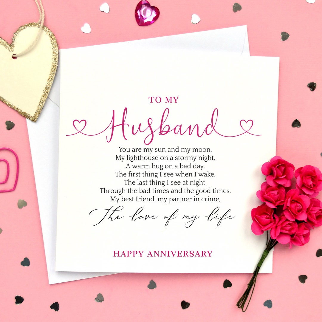 Anniversary Card for Husband, Husband Anniversary Card, Wedding