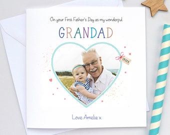 Photo First fathers day card grandad, 1st Fathers day card as my grandad, Photo Fathers day gift