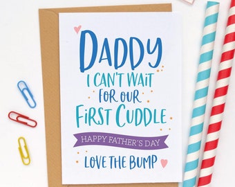 Personalised Card for Dad to Be, Card from the Bump, Dad to Be Card, Fathers day card A6