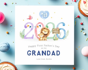 Grandad First Fathers day Grandad card, Happy 1st Fathers day as my Grandpa, First Fathers day gift, Gramps, Grumps, Pops