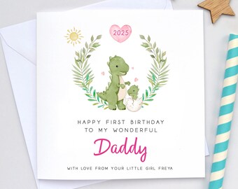 First birthday as my daddy, Dads 1st birthday, First time dad Happy Birthday card from daughter, Card from baby son