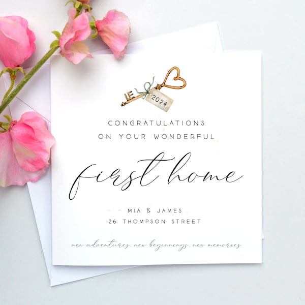 Personalised First Home Card, Happy 1st home, New home together card, First home card, New home gift