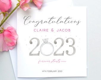 2023 Engagement Card, Engagement gift, Personalised Engagement Card, Congratulations on your Engagement card, You're engaged card