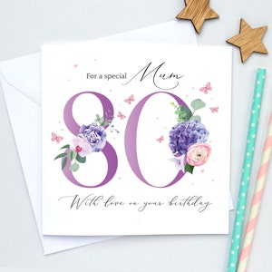 80th Birthday Card Mum, 80th Card Nan, 80th Birthday Grandma, Wife, Sister, Auntie, Friend