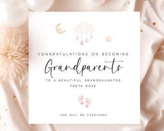 Tarjeta personalizada para nuevos abuelos, tarjeta personalizada para nuevos abuelos, tarjeta de felicitaciones por convertirse en abuelos