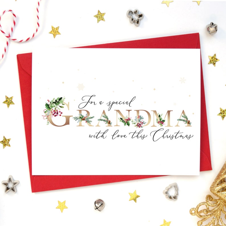 Grandma Christmas Card Christmas Card for Gran Granny Card  Etsy