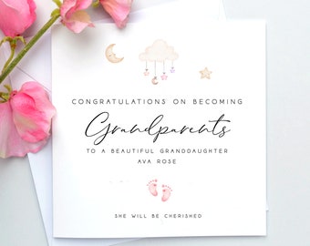 Personalised New Grandparents Card, Personalised New Grandparent Card, Congratulations on becoming grandparents card