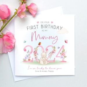 Buon primo compleanno come mia mamma 2023, biglietto per la prima festa della mamma della mamma, biglietto per il primo compleanno della mamma, come mamma, biglietto da bambino, mamma, mamma immagine 1