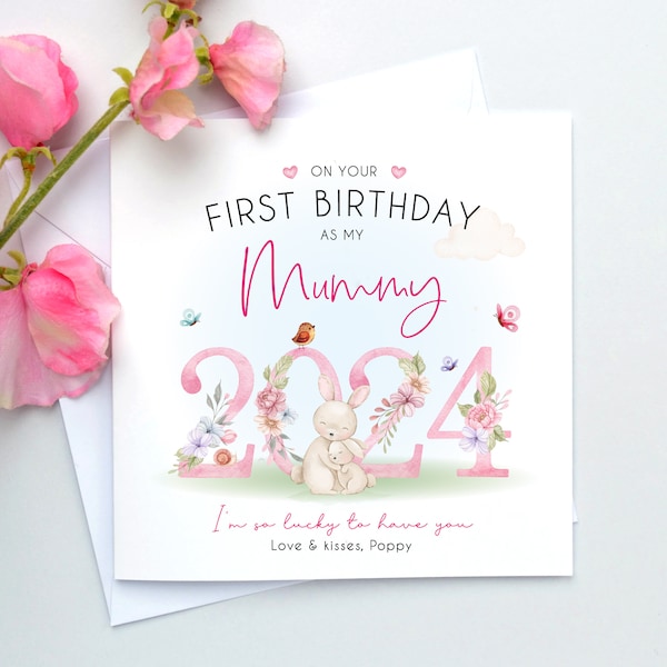 Buon primo compleanno come mia mamma 2023, biglietto per la prima festa della mamma della mamma, biglietto per il primo compleanno della mamma, come mamma, biglietto da bambino, mamma, mamma