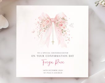 Personalised Confirmation Card For Daughter, Girls Confirmation Card, Goddaughter Granddaughter Niece