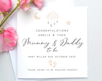 Pregnancy Congratulations, Mummy & Daddy To Be Card, New Parents To Be, Expecting A Baby, Baby shower