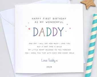 First Birthday as my Daddy Card, First Birthday Card For Daddy, Happy Birthday Daddy, Birthday Dad Gift, From Baby