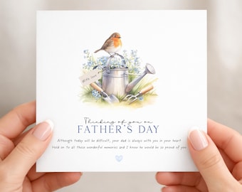 Thinking of You on Father's Day Card, Bereaved Fathers Day, First Fathers Day without Dad, Sympathy Loss Card