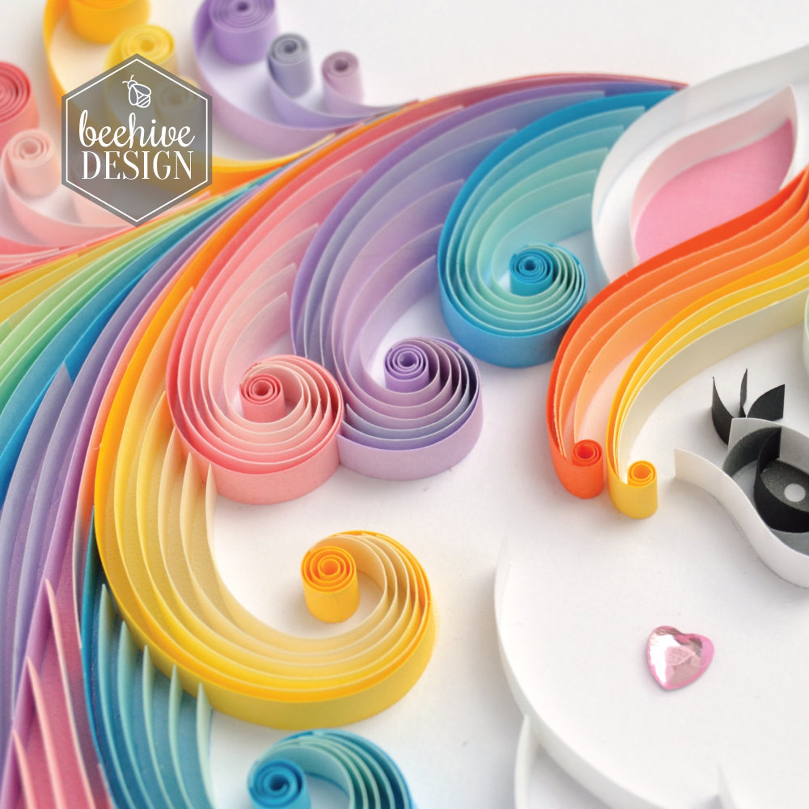 Large Unicorn Quilling Art Unicorn Framed Picture Girls Room Etsy UK