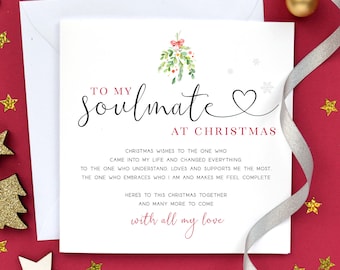 To My Soulmate kerstkaart, romantische kerstkaart, kerstkaart voor vriendin, vriend, man, vrouw, gepersonaliseerde kaart