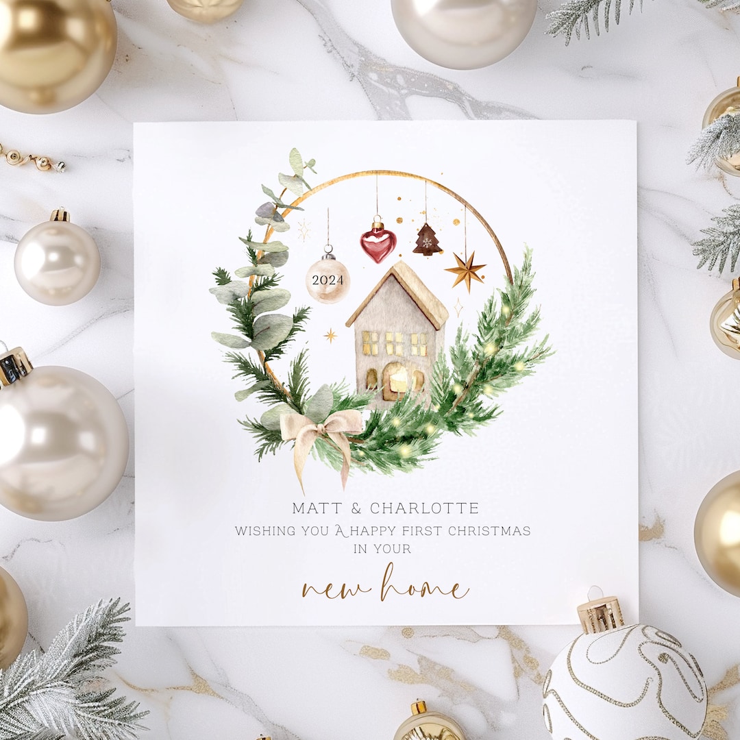 Weihnachtskarte 'First Christmas In Your New Home' – 19,5x12,5 Cm, Mit Umschlag, Perfekt Für Einzug & Festtagsgrüße