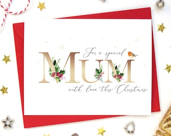 Mum Christmas card, Christmas Card for Mum, Card for Mom, Christmas card for her, Mam Xmas card A6