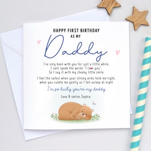 Sentimental Daddy birthday card, First birthday as my daddy, Dad first birthday card
