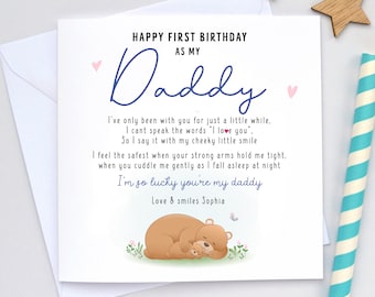 Sentimental Daddy birthday card, First birthday as my daddy, Dad first birthday card