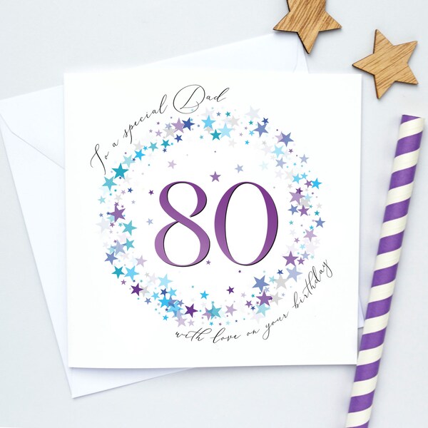 Personalised 80th Birthday Poster Gift For Dad, Grandad, Brother - Custom Name Print 2 thumbnail image