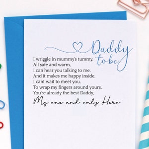 Daddy to be birthday card, Card from the bump birthday, Dad to be card A6