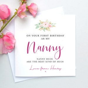 Personalised 1st birthday as my Nanny, Nanny First birthday card, Nan, Nana, Nannie