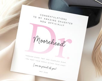 Personalised Doctor Graduation Card Daughter, Medical School Grad Congratulations Son, Keepsake, MD PhD Gift, Celebration Present