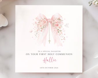 Personalised First Holy Communion Card For Daughter, Goddaughter Granddaughter Niece