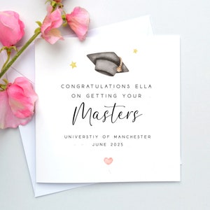 Masters Graduation Card, Masters Degree, Congratulations on Your ...