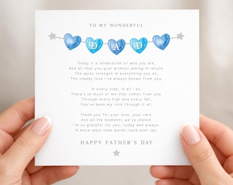 Fathers Day Card with poem/verse, Happy fathers day dad from Daughter