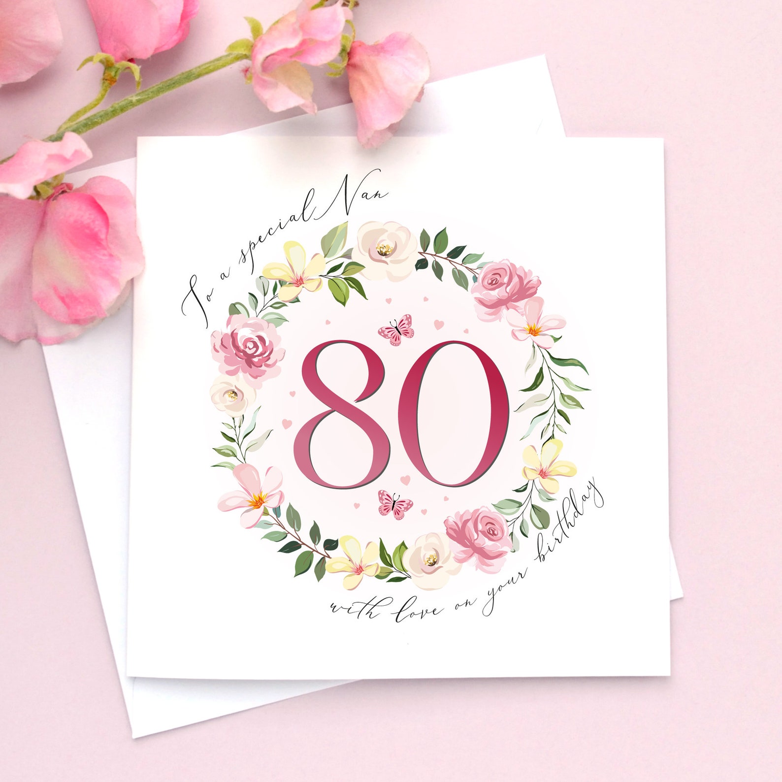 80. Geburtstagskarte Mama 80. Karte Nan 80. Geburtstag Oma Etsy