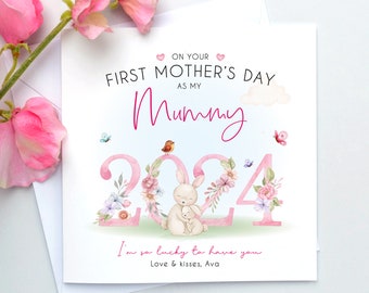 2024 First Mothers day Card, Mummy 1st Mothers day card, First Mothers day as my mummy