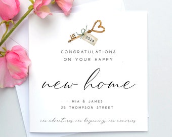 Personalised New Home Card, Happy New Home Card, Personalise names and address, New home gift