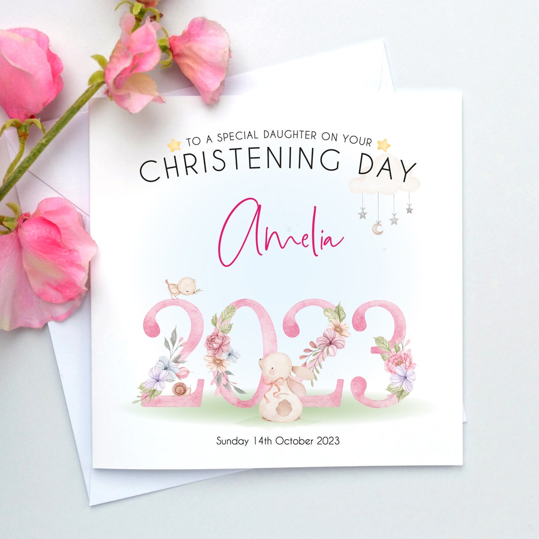 Christening Card Daughter Granddaughter Goddaughter Little Etsy